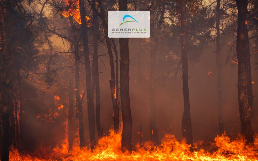 un incendio nei boschi