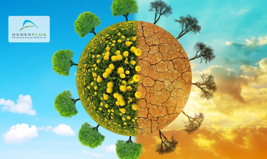 un'immagine simbolica che rappresenta il cambiamento climatico del pianeta