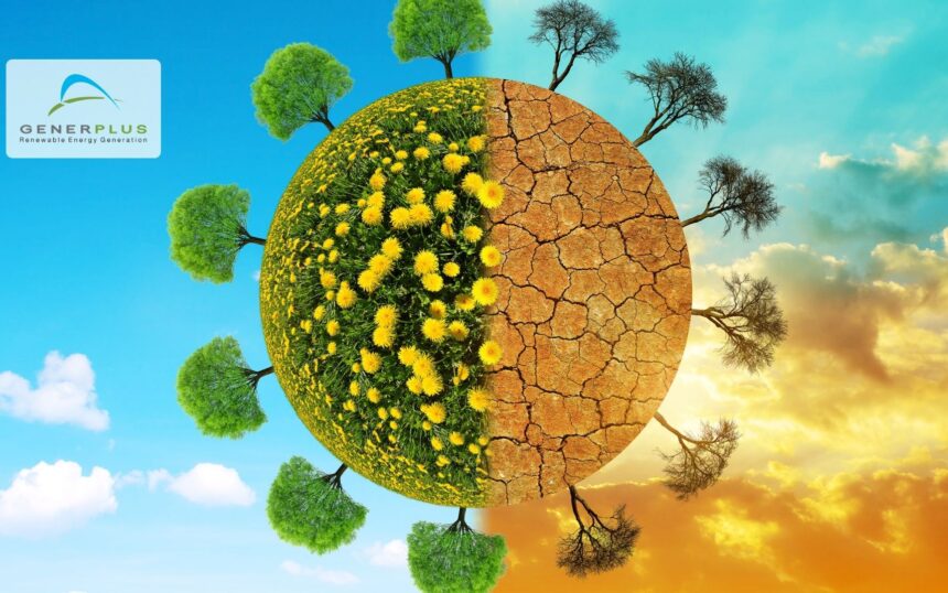 un'immagine simbolica che rappresenta il cambiamento climatico del pianeta
