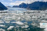 l'evidente scioglimento di un ghiacciaio